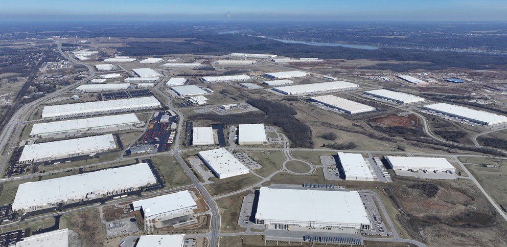 Aerial view of industrial park